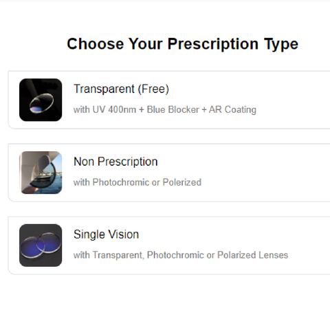 Choose Your Prescription Type